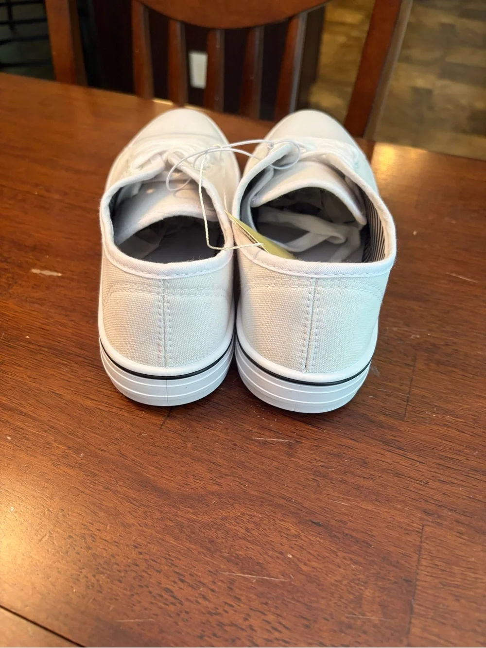 Classic woman’s  White Canvas Lace-Up Sneakers